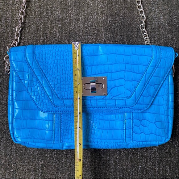 Steve by Steve Madden Blue Crocodile-Embossed Chain Shoulder Bag - Picture 9 of 9